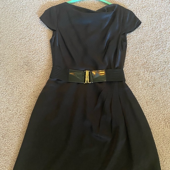 ANTONIO MELANI Dresses & Skirts - Boatneck-cap sleeve a-line dress w/ belt